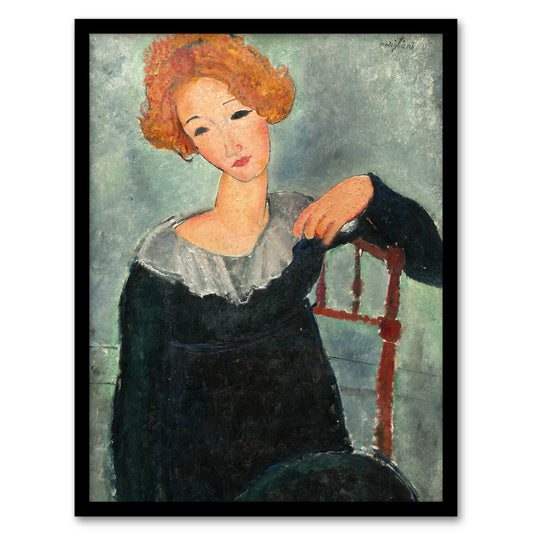 Amedeo Modigliani Framed Wall Art Print Woman with Red Hair Portrait Home Décor
