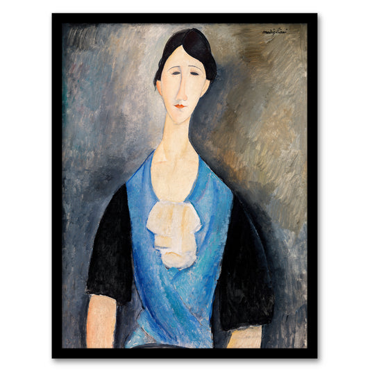 Amedeo Modigliani Framed Wall Art Print Young Woman in Blue Portrait Home Décor