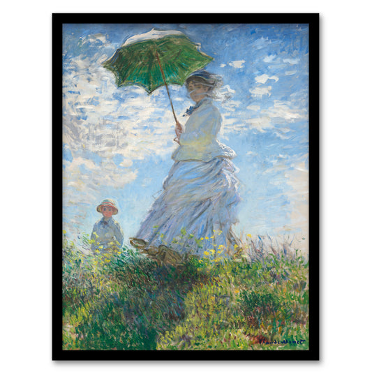Claude Monet Framed Wall Art Print Madame Monet and Her Son Home Décor