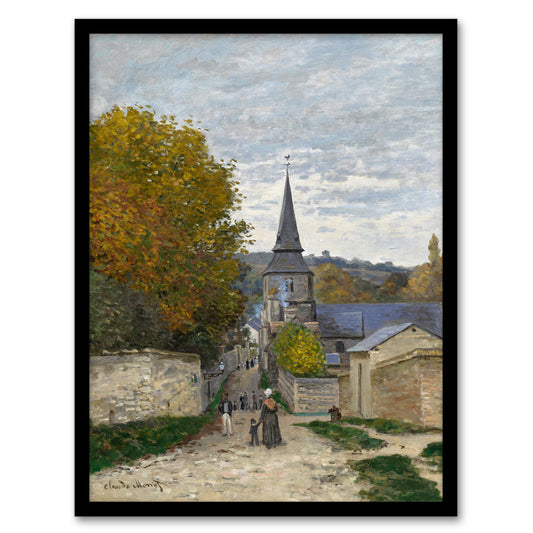 Claude Monet Framed Wall Art Print Street in Sainte Adresse France Home Décor