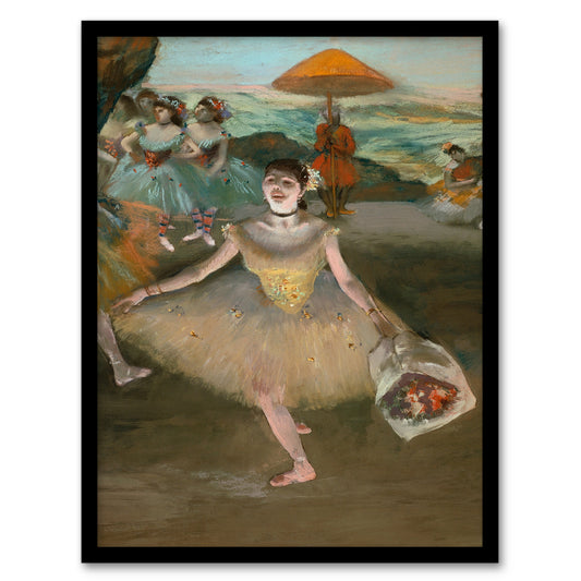 Edgar Degas Framed Wall Art Print Dancer with Bouquet Bowing Home Décor