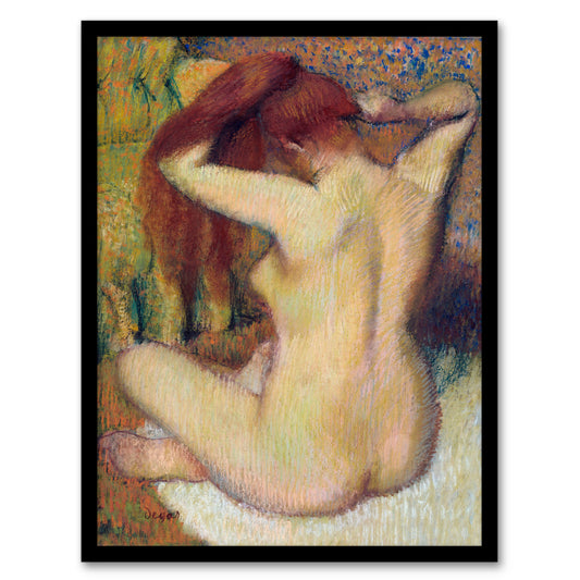 Edgar Degas Framed Wall Art Print Nude Combing Hair Portrait Home Décor