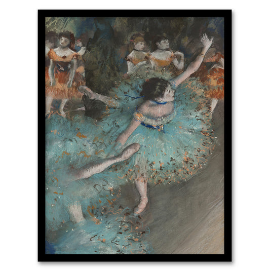 Edgar Degas Framed Wall Art Print Swaying Ballet Dancer in Green Home Décor