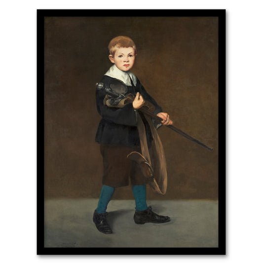 Edouard Manet Framed Wall Art Boy with a Sword Portrait Painting Home Décor
