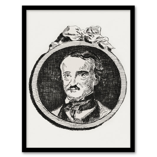 Edouard Manet Framed Wall Art Print Edgar Allan Poe Portrait Home Décor