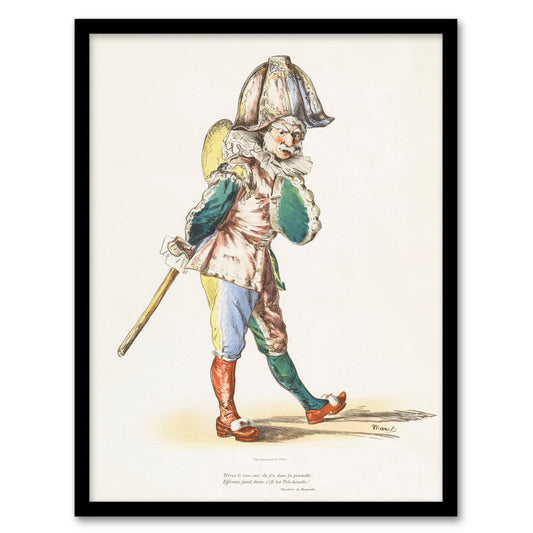Edouard Manet Framed Wall Art Print Polichinelle Clown Portrait Home Décor