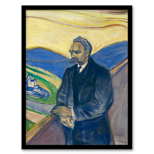 Edvard Munch Framed Wall Art Print Friedrich Nietzsche Portrait Home Décor