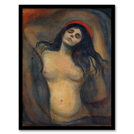 Edvard Munch Framed Wall Art Print Madonna Loving Woman Oil Painting Home Décor