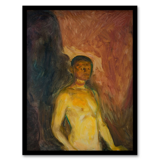 Edvard Munch Framed Wall Art Print Artist Self Portrait in Hell Home Décor