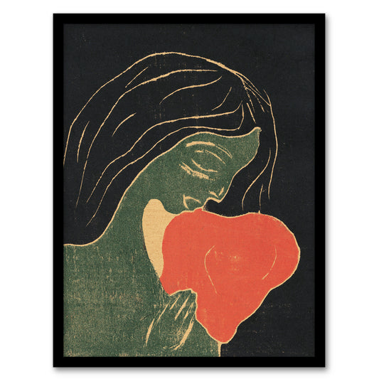 Edvard Munch Framed Wall Art Print The Heart Hjertet Painting Home Décor