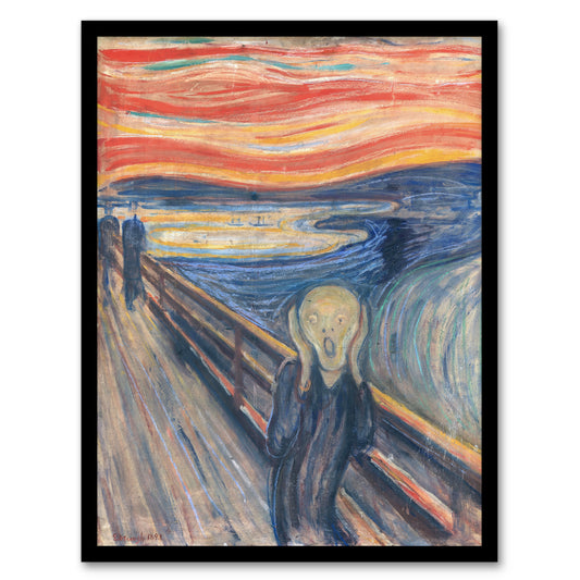 Edvard Munch Framed Wall Art Print The Scream Iconic Painting Home Décor