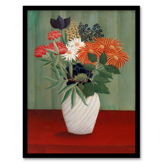 Henri Rousseau Framed Wall Art Print Flower Bouquet with China Asters Home Décor