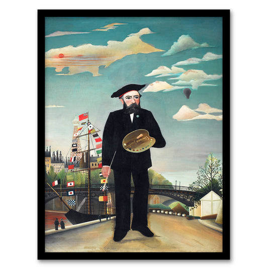 Henri Rousseau Framed Wall Art Print Myself Portrait Landscape Home Décor