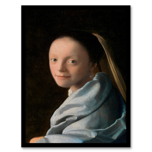Johannes Vermeer Framed Wall Art Print Study of a Young Woman Home Décor
