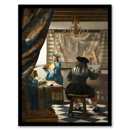Johannes Vermeer Framed Wall Art Print The Allegory of Painting Home Décor