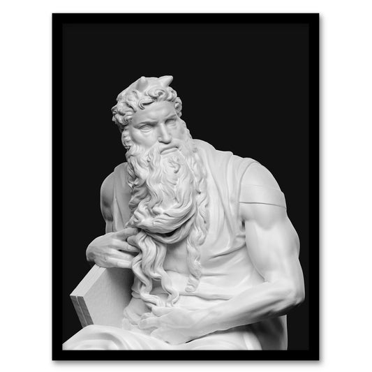 Michelangelo Buonarroti Framed Wall Art Print Moses Sculpture Statue Home Décor