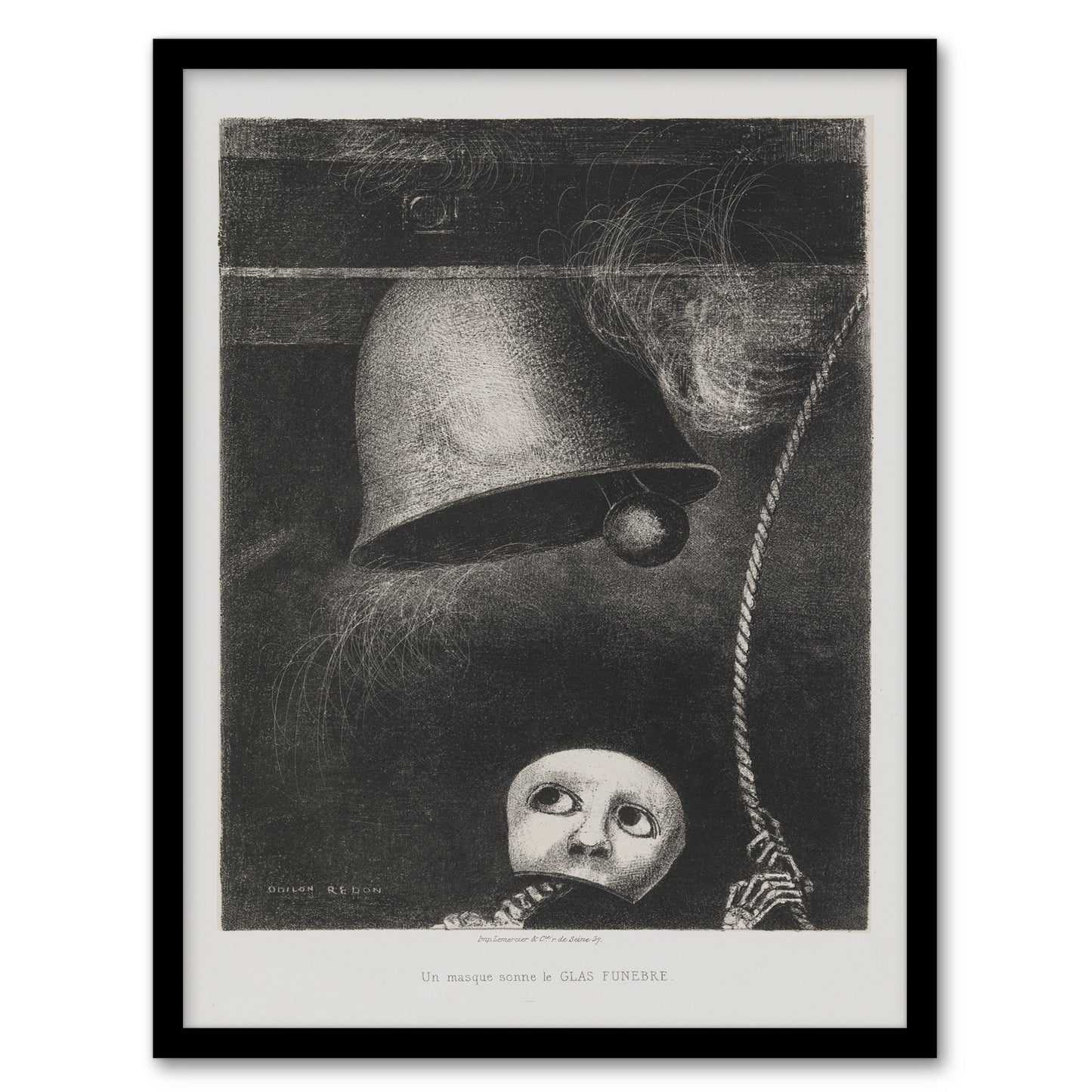Odilon Redon Framed Wall Art Print A Mask Tolls The Funeral Knell Home Décor