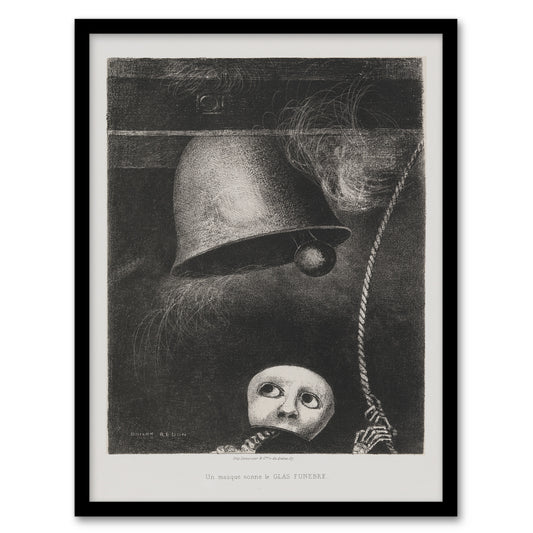 Odilon Redon Framed Wall Art Print A Mask Tolls The Funeral Knell Home Décor