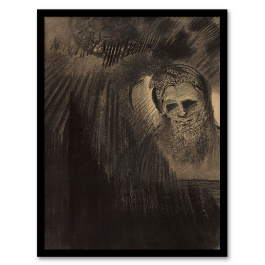 Odilon Redon Framed Wall Art Print Apparition Eerie Charcoal Painting Home Décor