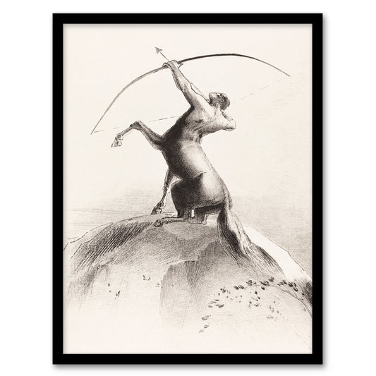 Odilon Redon Framed Wall Art Print Centaur Aiming at the Clouds Home Décor
