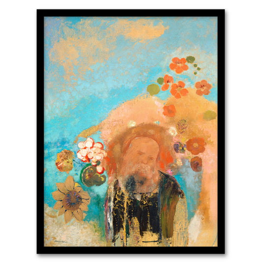 Odilon Redon Framed Wall Art Evocation of Roussel Floral Portrait Home Décor