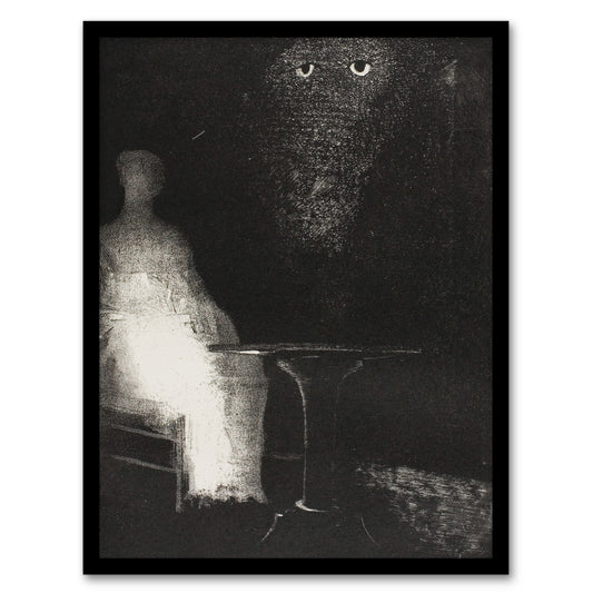 Odilon Redon Framed Wall Art Gaze on the Chair Human Figure Outline Home Décor