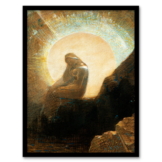 Odilon Redon Framed Wall Art Print Melancholy Portrait of a Woman Home Décor