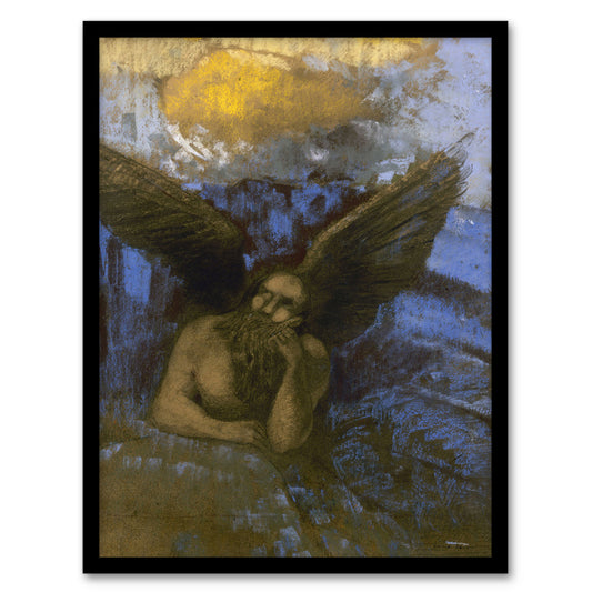 Odilon Redon Framed Wall Art Print Old Angel Winged Sphinx Painting Home Décor