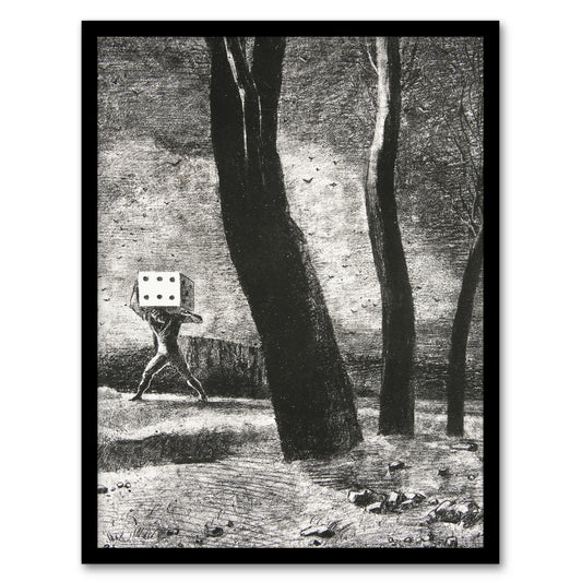 Odilon Redon Framed Wall Art Print The Gambler Charcoal Painting Home Décor