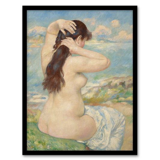 Pierre Auguste Renoir Framed Wall Art Print Bather Arranging Her Hair Home Décor