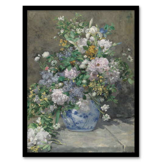 Pierre Auguste Renoir Framed Wall Art Print Spring Bouquet in Vase Home Décor
