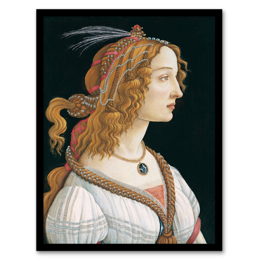 Sandro Botticelli Framed Wall Art Print Idealized Portrait of a Lady Home Décor