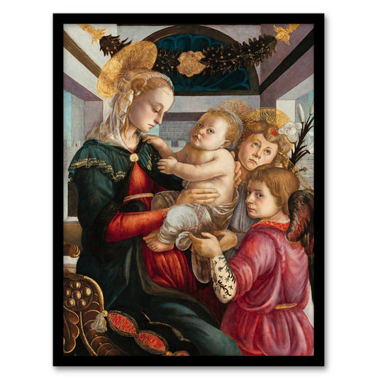 Sandro Botticelli Framed Wall Art Print Madonna and Child with Angels Home Décor