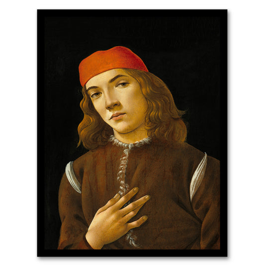 Sandro Botticelli Framed Wall Art Print Portrait of a Youth Home Décor