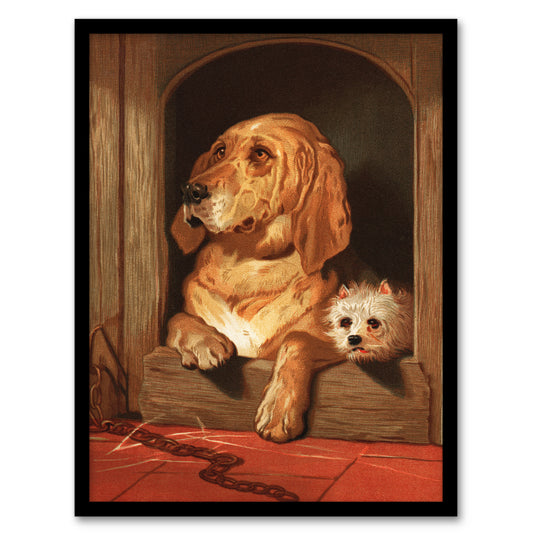 Sir Edwin Landseer Framed Wall Art Dignity and Impudence Dog Portrait Home Décor