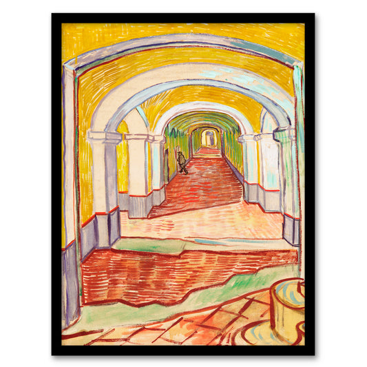 Vincent van Gogh Framed Wall Art Print Corridor in the Asylum Home Décor