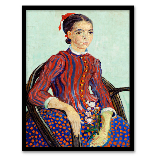 Vincent van Gogh Framed Wall Art La Mousme Sitting on a Cane Chair Home Décor