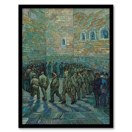 Vincent van Gogh Framed Wall Art Penitentiary Prisoners Exercising Home Décor