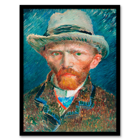 Vincent van Gogh Framed Wall Art Print Self Portrait With Hat Home Décor