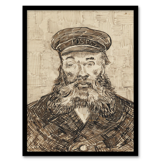 Vincent van Gogh Framed Wall Art Sketch Portrait of Joseph Roulin Home Décor