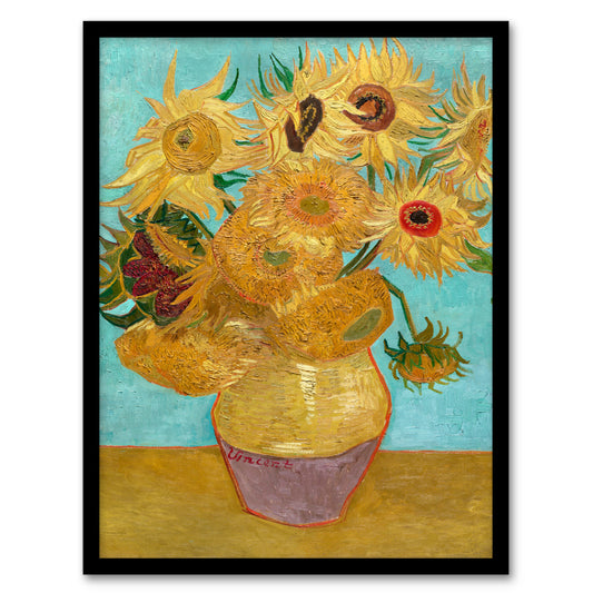 Vincent van Gogh Framed Wall Art Print Vase with Twelve Sunflowers Home Décor