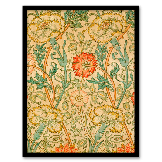 William Morris Framed Wall Art Print Pink Carnations and Roses Home Décor