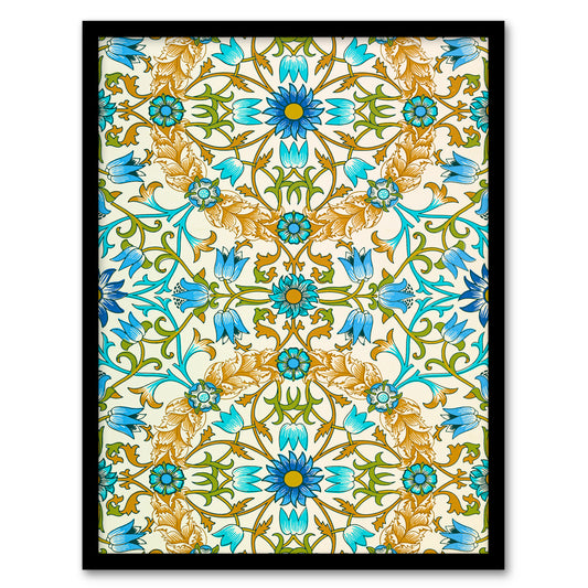 William Morris Framed Wall Art Print Blue Floral Vine Pattern Home Décor