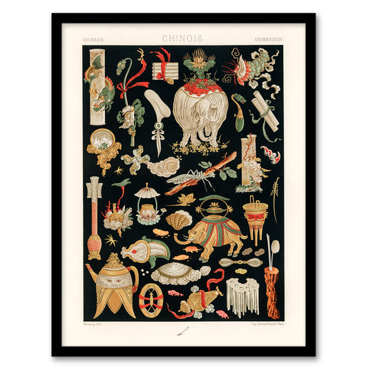 Albert Racinet Framed Wall Art Print Chinese Ornamental Objects Home Décor