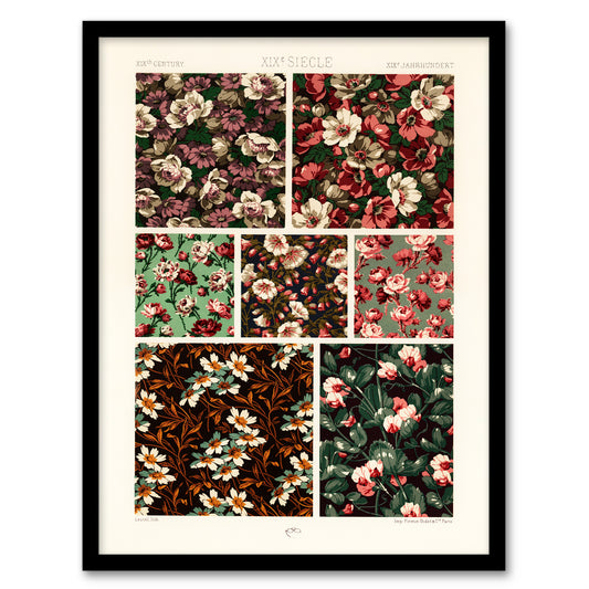 Albert Racinet Framed Wall Art Print Pink Green Floral Patterns Home Décor