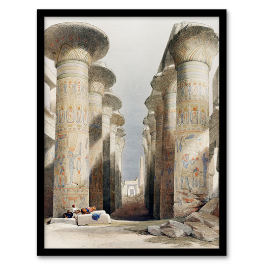 David Roberts Framed Wall Art Print Great Hall at Karnak Temple Home Décor