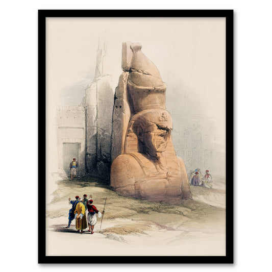 David Roberts Framed Wall Art Print Luxor Temple Ramses II Statue Home Décor