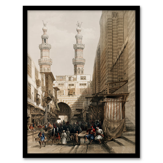 David Roberts Framed Wall Art Metwaleys Minarets and Grand Entrance Home Décor