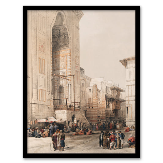 David Roberts Framed Wall Art Mosque of Sultan Hassan Grand entrance Home Décor