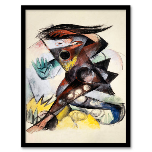 Franz Marc Framed Wall Art Print Caliban Figurine for The Tempest Home Décor